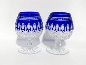 Waterford Crystal Cobalt Clarendon 2 Brandy Snifters in scatola - Foto 1 di 7