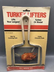 Elevadores de pavo vintage de acción de gracias cromados Heuck Co. hechos en Taiwán - Imagen 1 de 7