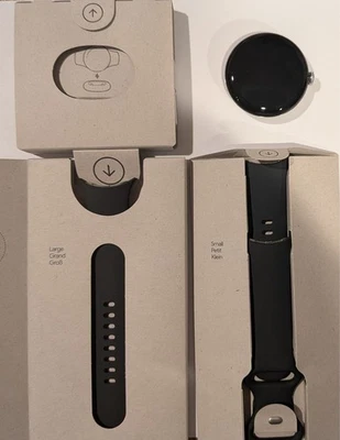 Google Pixel Watch 4 - 41 mm - LTE - Plata pulida - Banda activa negra Foto 1 de 3