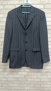 Benvenuto Super 110S Men's Jacket Gray Striped Size 94, Small - Picture 1 of 23