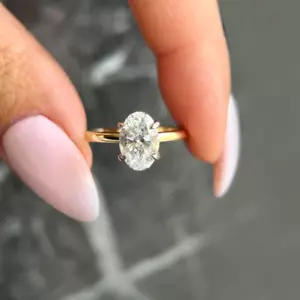 Oval Cut Diamond Engagement Ring 1.60 Ct IGI Lab Created 14K Yellow Gold E F VS - Picture 1 of 11