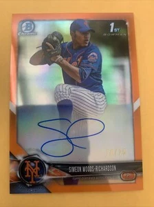 2018 Bowman Chrome Orange Refractor AUTO Simeon Woods Richardson RC 10/25 🔥🙏 - Picture 1 of 2