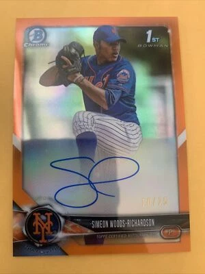 2018 Bowman Chrome Orange Refractor AUTO￼ Simeon Woods Richardson RC 10/25 🔥🙏 - Image 1 of 2
