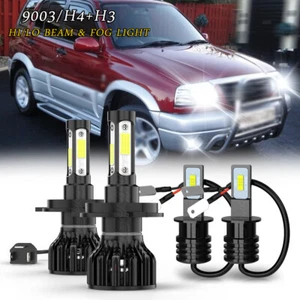 For Suzuki Grand Vitara 2001-2005 4x LED Headlight Hi/Low + Fog Light Bulb 6000K - Picture 1 of 16