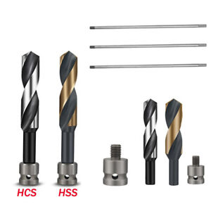 HSS & HCS Twist Drill Bits With Adapter/Rod for Wood Iron Sheet Template 16~25mm