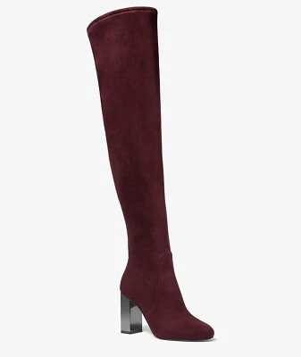 Bota Michael Kors Petra elástica por encima de la rodilla talla 8 sangre de buey oscura nueva con caja Foto 1 de 4
