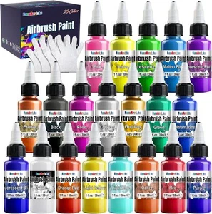 Airbrush Paint 20 Colours Set Kit Water Based Premium Air Brush Paint 30ml Spray - Picture 1 of 12