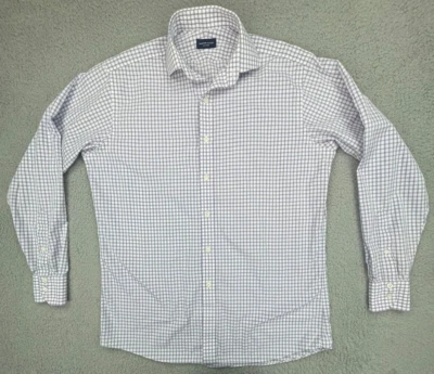 Правильная ткань платье рубашка мужская заказ фиолетовый/белый имбирь чек на пуговицах хлопок - Изображение 1 из 4