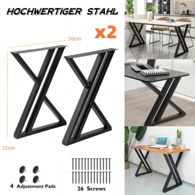 2x Tischbeine Tischkufen Tischgestell Tischfuß  Tischuntergestell Stahl Schwarz - Bild 1 von 4