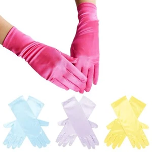 4Pairs Satin Princess Gloves for Little Girls Dress Up Costumes Birthday Wedding - Picture 1 of 9