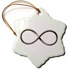 3dRose Infinity Symbol on white background 3 inch Snowflake Porcelain Ornament