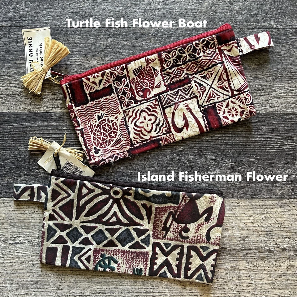 Zippered Pouch/Bag. Authentic Hawaiian Batik Design From Maui, Tutu Annie. NWT - Image 1 of 1