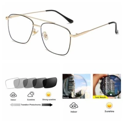 Vidrio miope fotocromático de aleación de metal retro unisex -1,0 ~-8,0 Foto 1 de 4