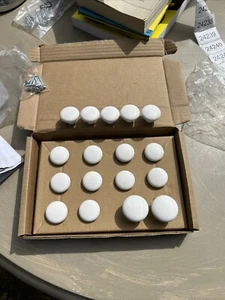 15 PIECE CERAMIC WHITE KNOBS Retro New 1.37” Drawer Cabinet Pulls Home Office - Picture 1 of 8
