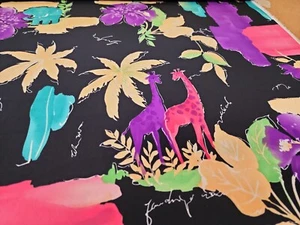 2 YD Giraffe Crepe Fabric Savannah Safari Jungle Hi Fashion S - Picture 1 of 3