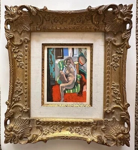 Henri Matisse "Odalisque sur fond rouge" Pochoir Hand Painted w/COA Signed 1929 - Picture 1 of 5