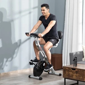 HOMCOM Exercise Bike Indoor Cycling w/ LCD Display Heart Rate Sensor Grey UK ✨ - Picture 1 of 9