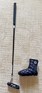 PING ANSER PUTTER 34" BLK GRAPHITE SHAFT W/BLACK & WHITE TRIM QUILTED HEADCOVER - Picture 1 of 11