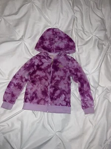 Toddler girls y2k Juicy Couture purple tie dye terry zip up hoodie sweater sz 4T - Picture 1 of 3