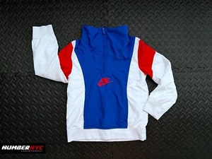 Nike Sportswear Track Jacket Kids XS Amplify Red White Blue Swoosh 1/4 Zip Up - Picture 1 of 7