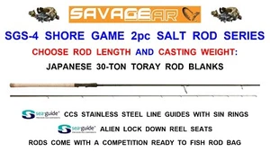 2023 SAVAGE GEAR SGS-4 SHORE GAME 2pc SALT SPINNING ROD TROUT BASS LURE FISHING - Picture 1 of 8
