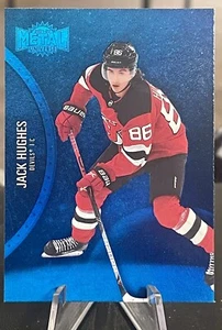 2021-22 Metal Universe Hockey Blue Foil Jack Hughes #28 - Foto 1 di 2
