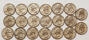 CH Unc 1964 P/D lote de 20 cuartos Washington 25c 90% plata (W256) - Imagen 1 de 4