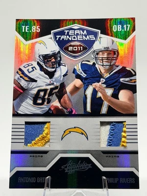 2011 帕尼尼绝对纪念品菲利普·里弗斯/安东尼奥·盖茨比赛穿补丁/25 — 第 1/2 张图片