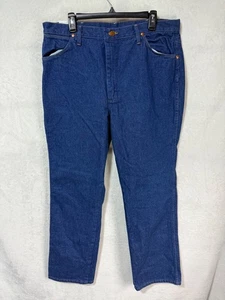 Wrangler Mens Blue Jeans Slim Fit 38x32 Fits Over Boots *NWT - Picture 1 of 8