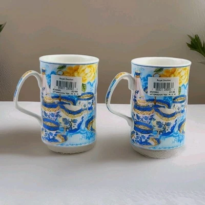 Royal Doulton Afternoon 1997, juego/2 tazas de té 8 oz. diseñado por Philippa Mitchell Foto 1 de 4