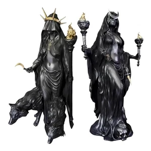The Witch of The Night Hecate Greek Goddess with Her Hounds of Magic Sculpture - Picture 1 of 12