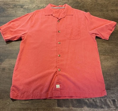 Tommy Bahama Shirt Mens Medium Red Short Sleeve Button Up 100% Silk - Image 1 of 4