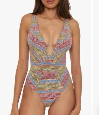 Traje de baño Becca multicolor con lazo trasero 1 pieza. Talla L. ¡NUEVO CON ETIQUETAS! Foto 1 de 4