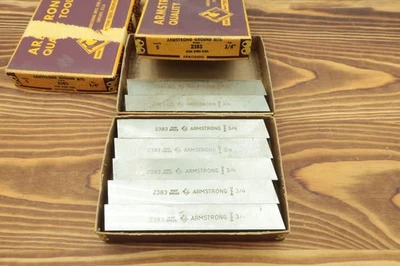 Armstrong 2383 HSS Ground Lathe Tool Bits Square Blank 3/4" X 7 Quantity NOS USA - Image 1 of 4