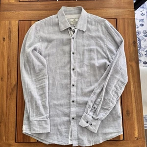 Report Collection - Waffle button down - L/S - Med - gray - Linen Blend - Picture 1 of 3