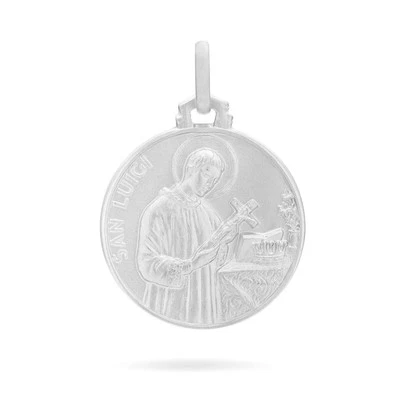 Ciondolo San Luigi medaglia argento sterling 925 ciondolo religioso... - Immagine 1 di 4