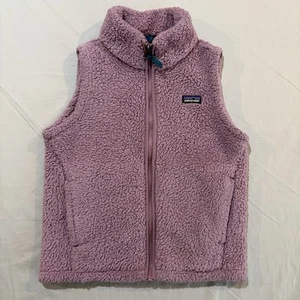 Patagonia Vest Girls M Pink Fleece Los Gatos Full Zip Pockets Logo Outdoor 10 - Picture 1 of 12