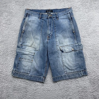 Vintage Y2K Baggy Sean John Shorts Mens 32 Blue Denim Cargo - Image 1 of 4