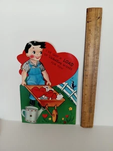 UNUSED.. Large 9" Vintage 1950S DIE CUT MECHANICAL VALENTINE'S DAY CARD - Picture 1 of 7