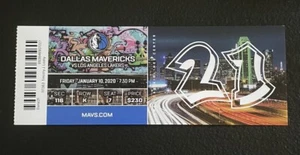 January 10, 2020 Dallas Mavericks Lakers Ticket Stub LeBron James Luka Doncic - Picture 1 of 4