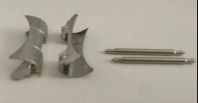 2 eslabones curvos genéricos huecos de 20 mm, centro de 9 mm se adapta a la mayoría de los relojes + barras de resorte Foto 1 de 2