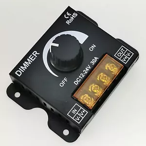 12V 24V 30A LED Dimmer PWM Dimming Controller For LED Lights or LED Strip Lights - Picture 1 of 14