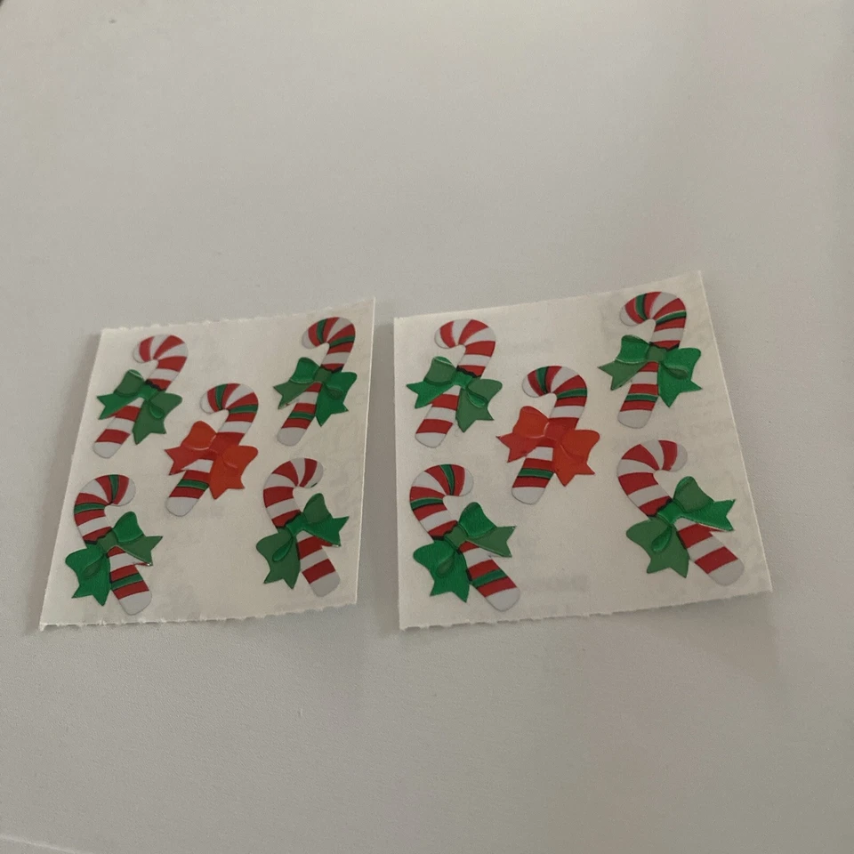 复古 Sandylion 棱镜圣诞糖果甘蔗贴纸 Mod 批量 2 弓红色 — 第 1/1 张图片