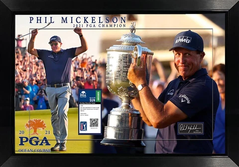 Phil Mickelson Framed 2021 PGA Championship Collage Ticket Cover