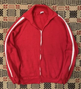 Vintage 70’s Red Warm Up Suit Size Large 80’s Talon Zip - Picture 1 of 14