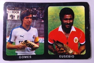 EUSEBIO & GOMES ~ BOTAS DORADAS ✱ Raro De Colección Fútbol 1986 Tarjeta Calendario de Bolsillo - Imagen 1 de 5