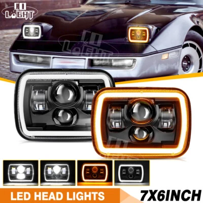 7x6'' 5x7" LED Scheinwerfer Hi/Lo DRL für Jeep Cherokee XJ YJ Chevy Corvette C4 - Bild 1 von 4