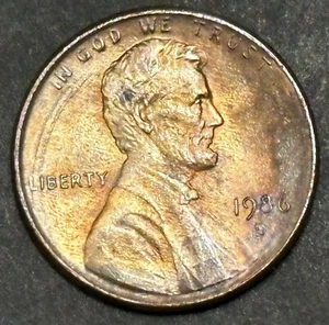 1986-P LINCOLN MEMORIAL CENT - TONED COIN - Picture 1 of 2