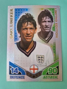 ENGLAND  GARY LINEKER LIMITED EDITION MATCH ATTAX WORLD CUP 2010 LEGEND RARE