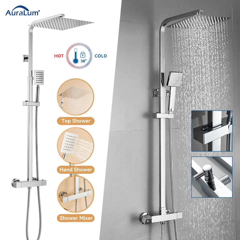 Duschsystem mit Thermostat Duscharmatur Regendusche Duschset Handbrause Dusche - Bild 1 von 1